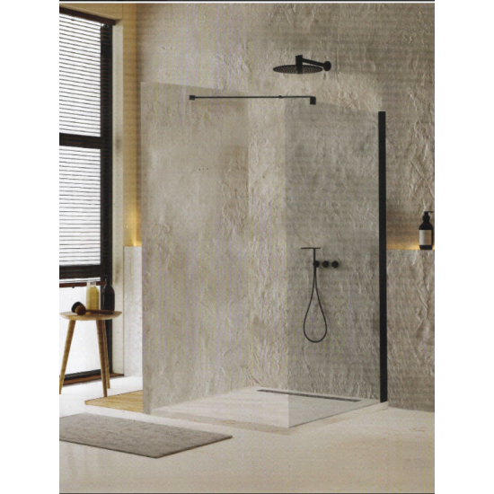 Διαχωριστικό Ντουζιέρας Colorado Entre 110x200cm Walk-In Clear Glass Black Διαχωριστικό Ντουζιέρας Colorado Entre 110x200cm Walk-In Clear Glass Black